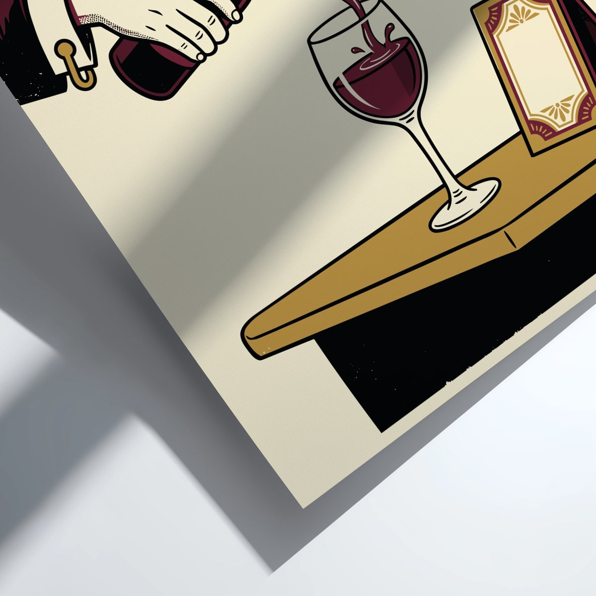 Poster featuring a hand pouring red wine into a glass with Say When text.