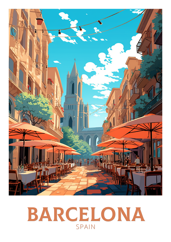 Europe BARCELONA TRAVEL DECOR - SPAIN PRINT