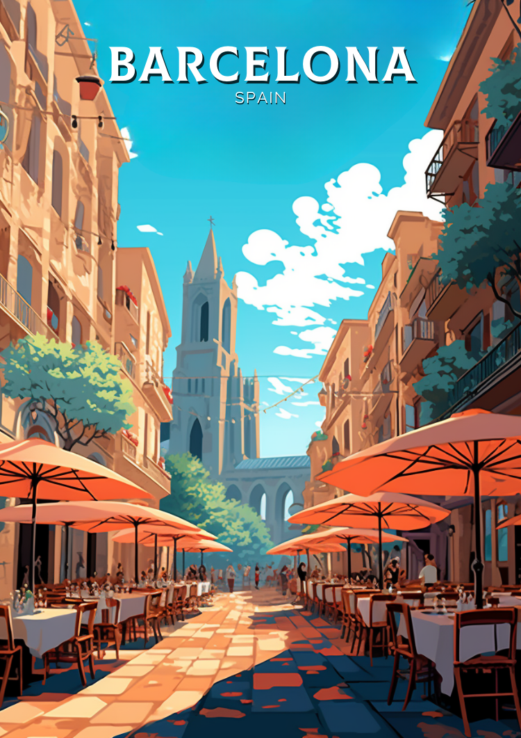 Europe BARCELONA TRAVEL DECOR - SPAIN POSTER