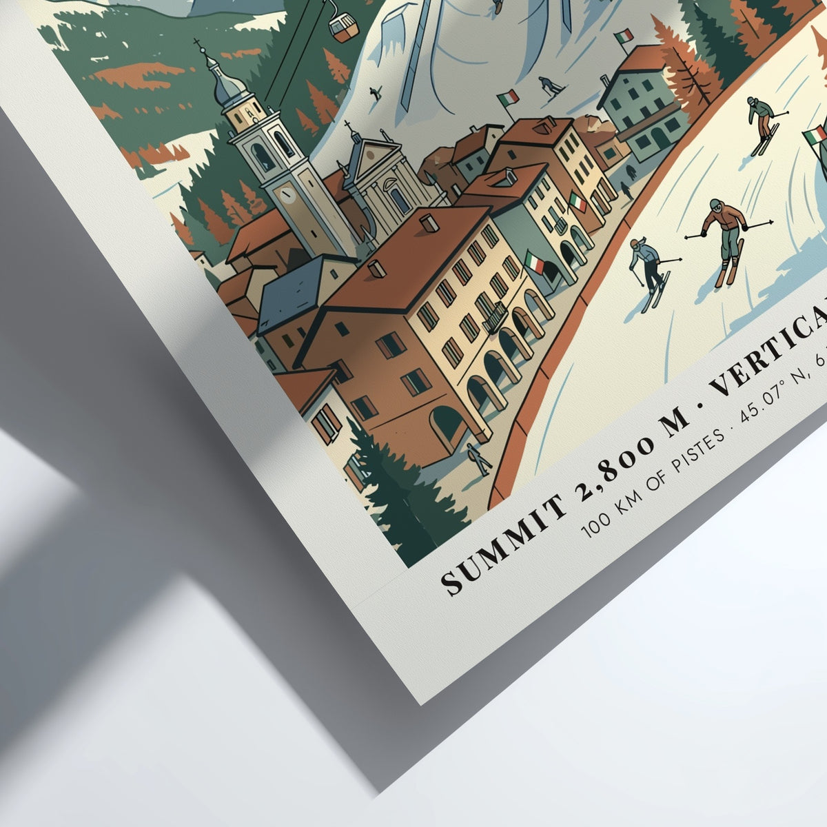 Vintage travel poster of Bardonecchia in the Cottian Alps with snowy mountain slopes.
