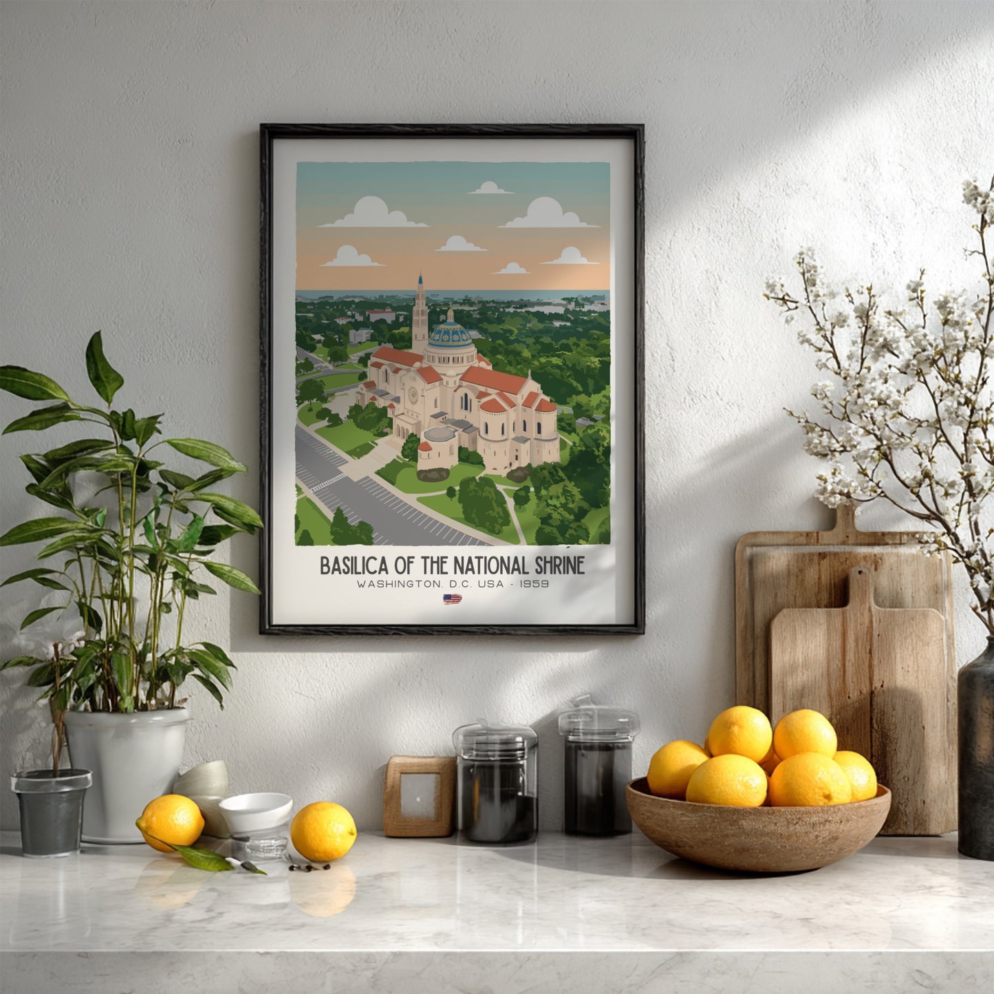 National Shrine of the Immaculate Conception Art - "The American Byzantine" Wall Print