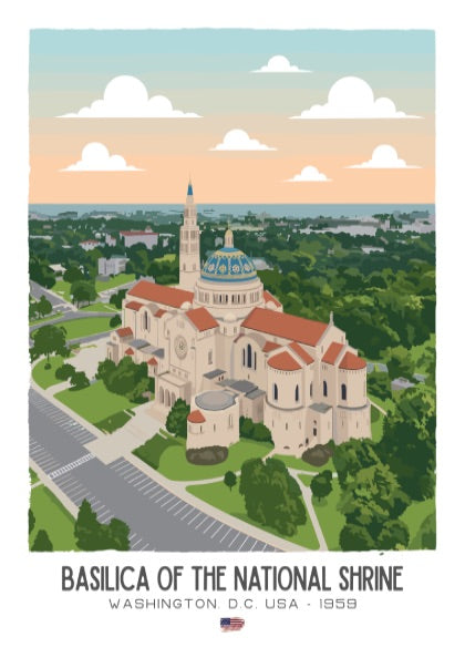 National Shrine of the Immaculate Conception Art - "The American Byzantine" Wall Print