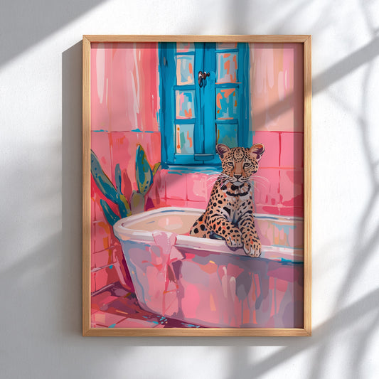 Bathroom Tiger Modern Art - The Majestic Bather Wall Print