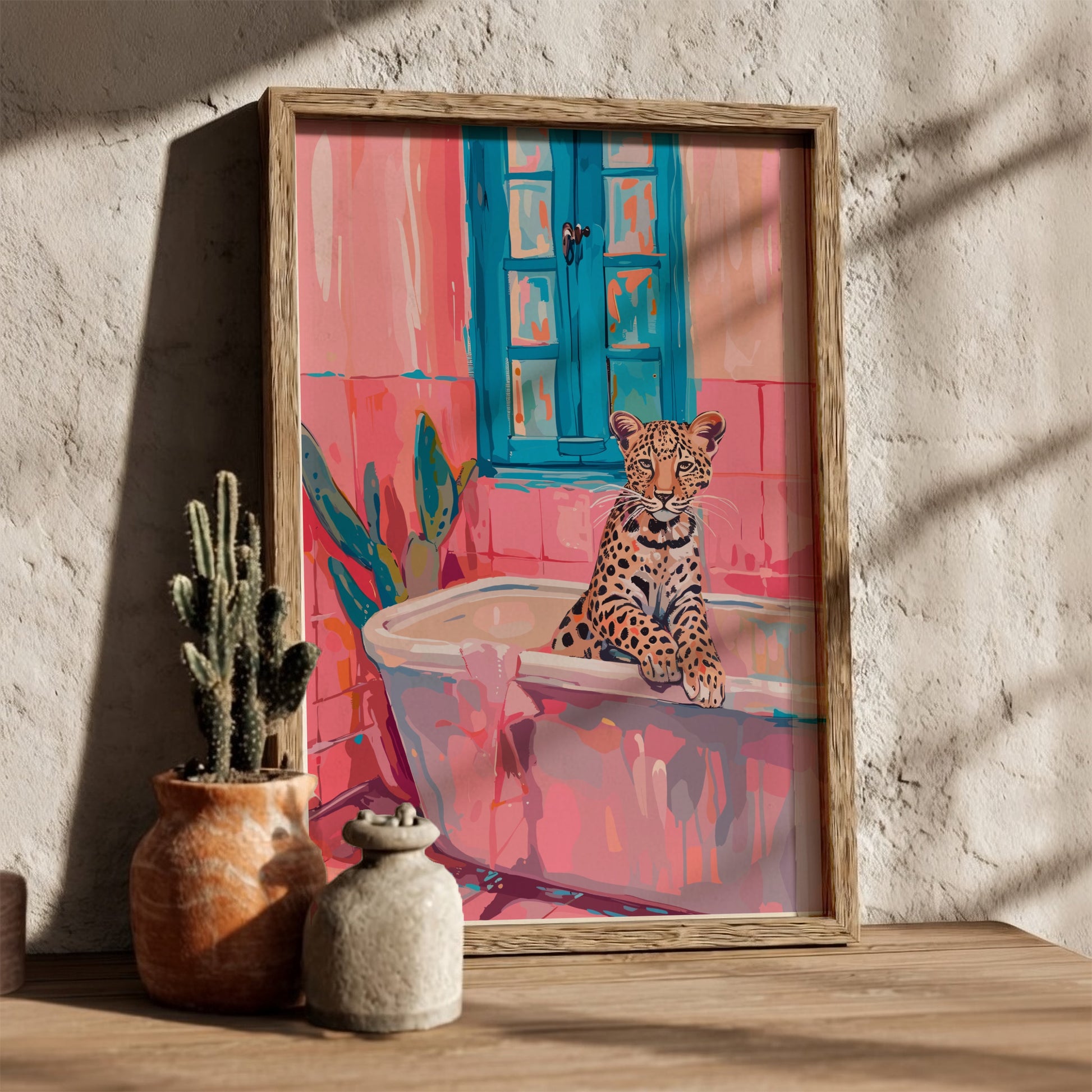 Bathroom Tiger Modern Art - The Majestic Bather Wall Print