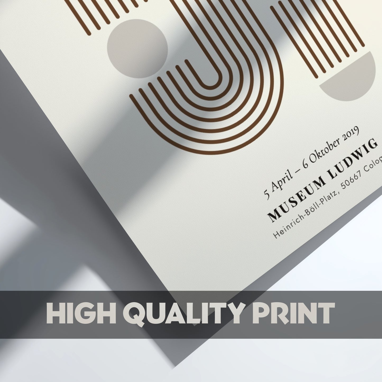 Bauhaus poster featuring geometric shapes and warm earthy tones, modern design for wall decor