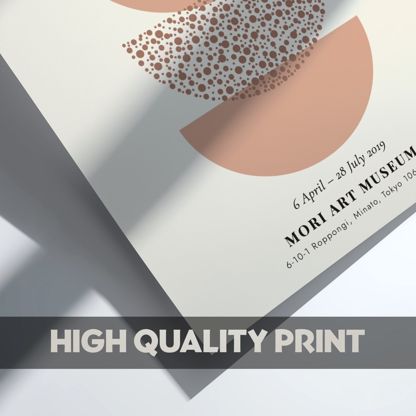 Bauhaus poster featuring Japanese-inspired design with soft earth tones and circular motifs