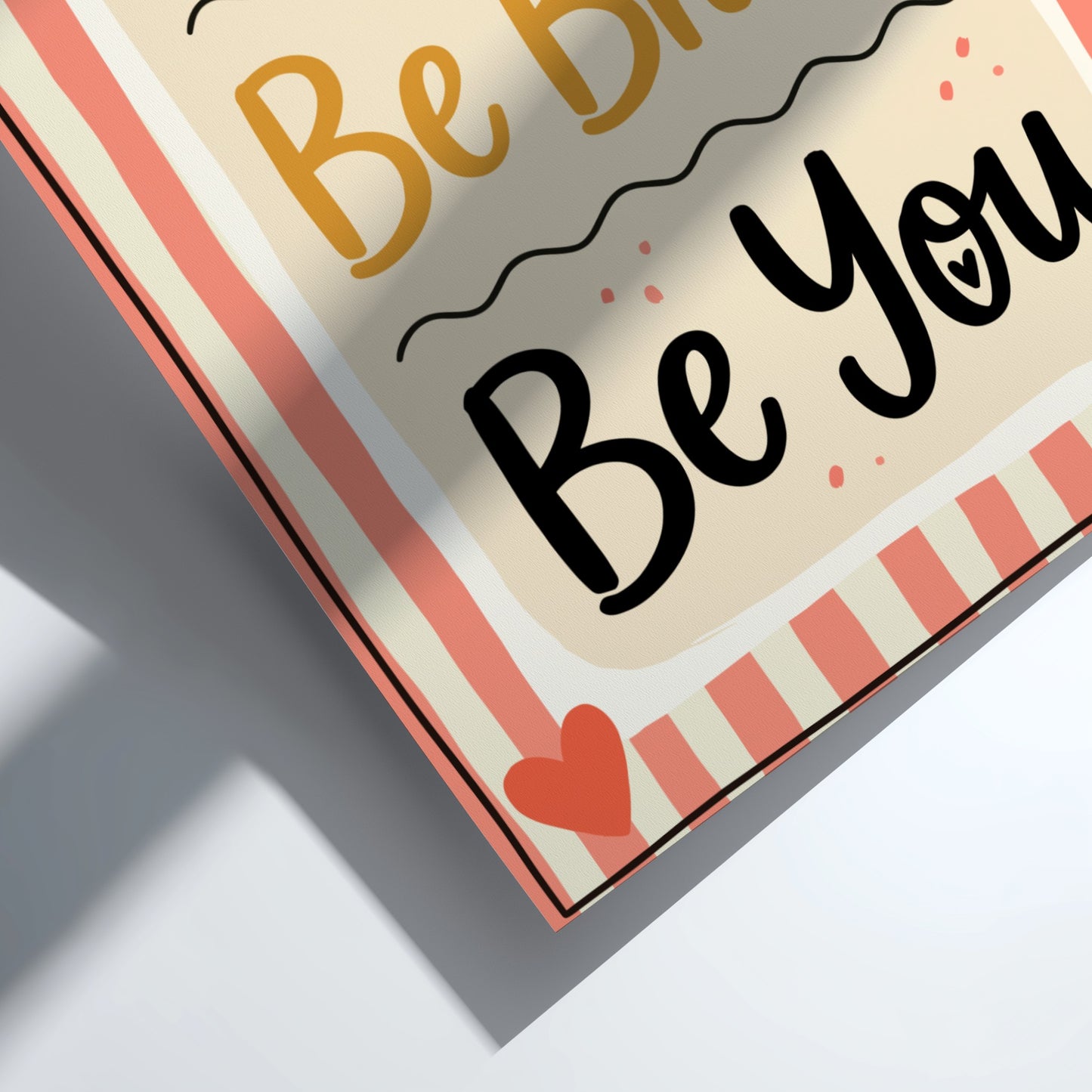 Kids room poster featuring 'Be Kind Be Brave' in soft pastel colors, ideal for nursery decor and motivational