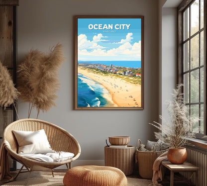 Ocean City Travel Poster, Ocean City Wall Art, Ocean City Print, Maryland Artwork, Home Décor, Ocean City Maryland Poster, Ocean City Art