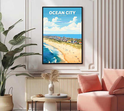 Ocean City Travel Poster, Ocean City Wall Art, Ocean City Print, Maryland Artwork, Home Décor, Ocean City Maryland Poster, Ocean City Art