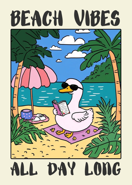 Quirky Animal Art, Whimsical Wall Decor, Cottagecore Aesthetic, Vintage Goose Print, Humor Poster