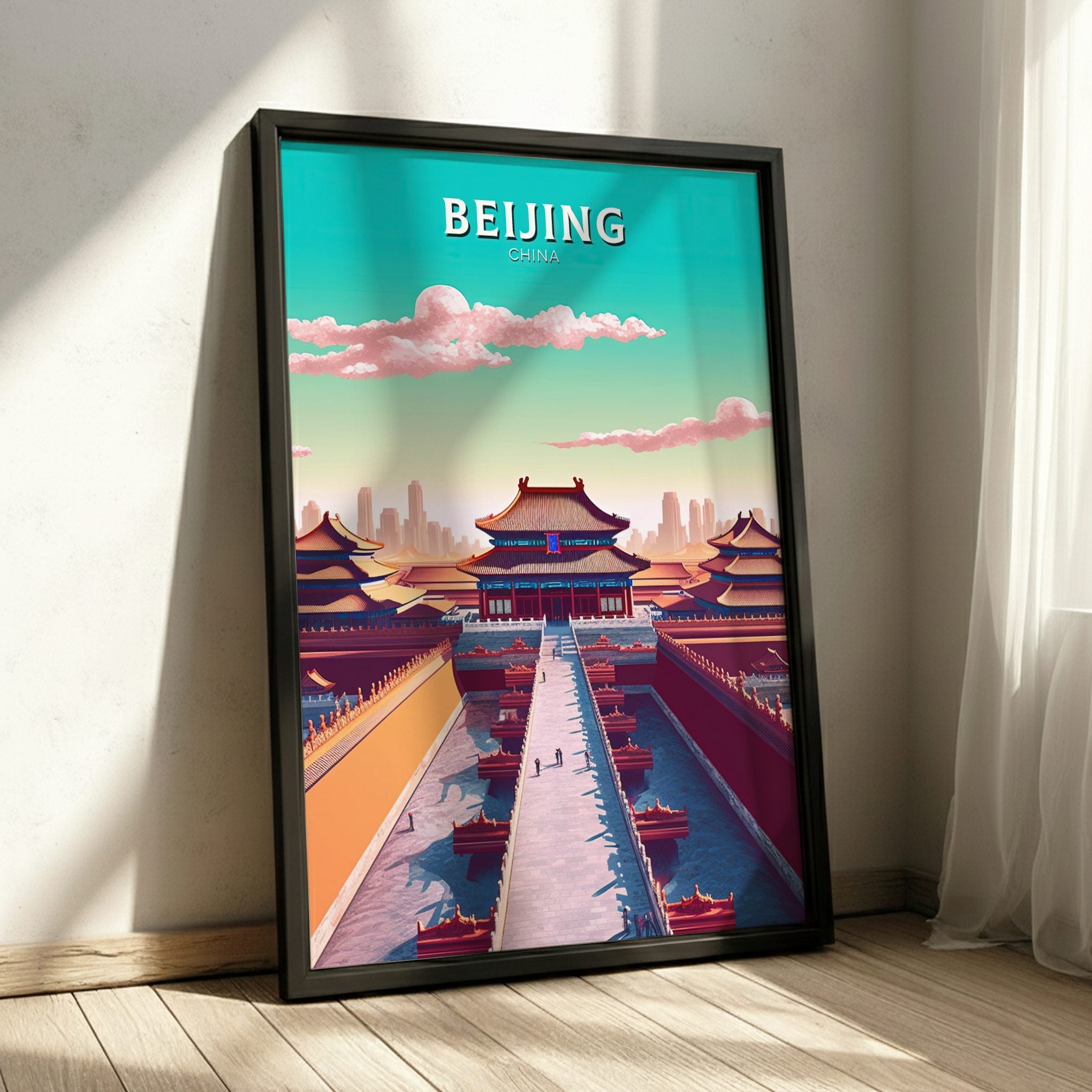 Asian BEIJING TRAVEL POSTER - RETRO PRINT