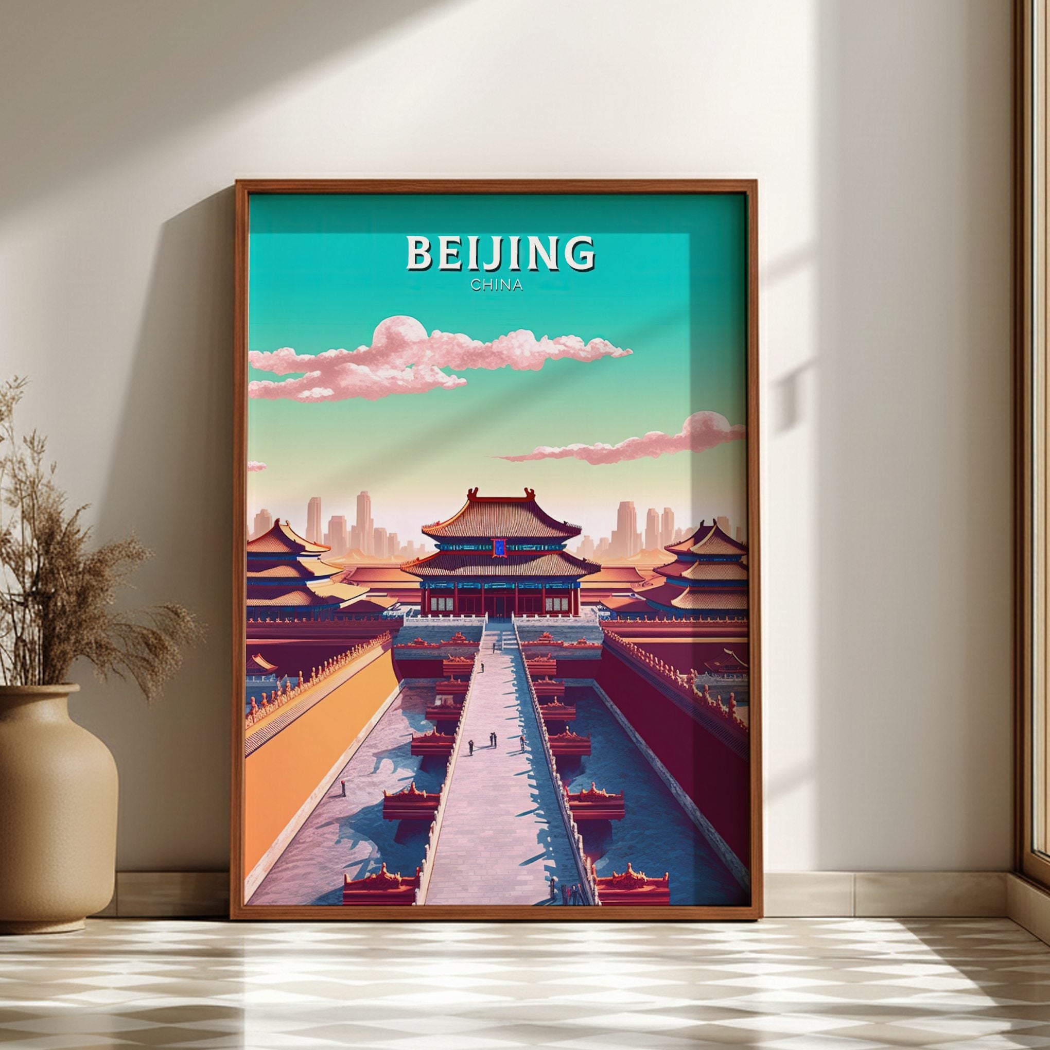 Asian BEIJING TRAVEL POSTER - RETRO PRINT