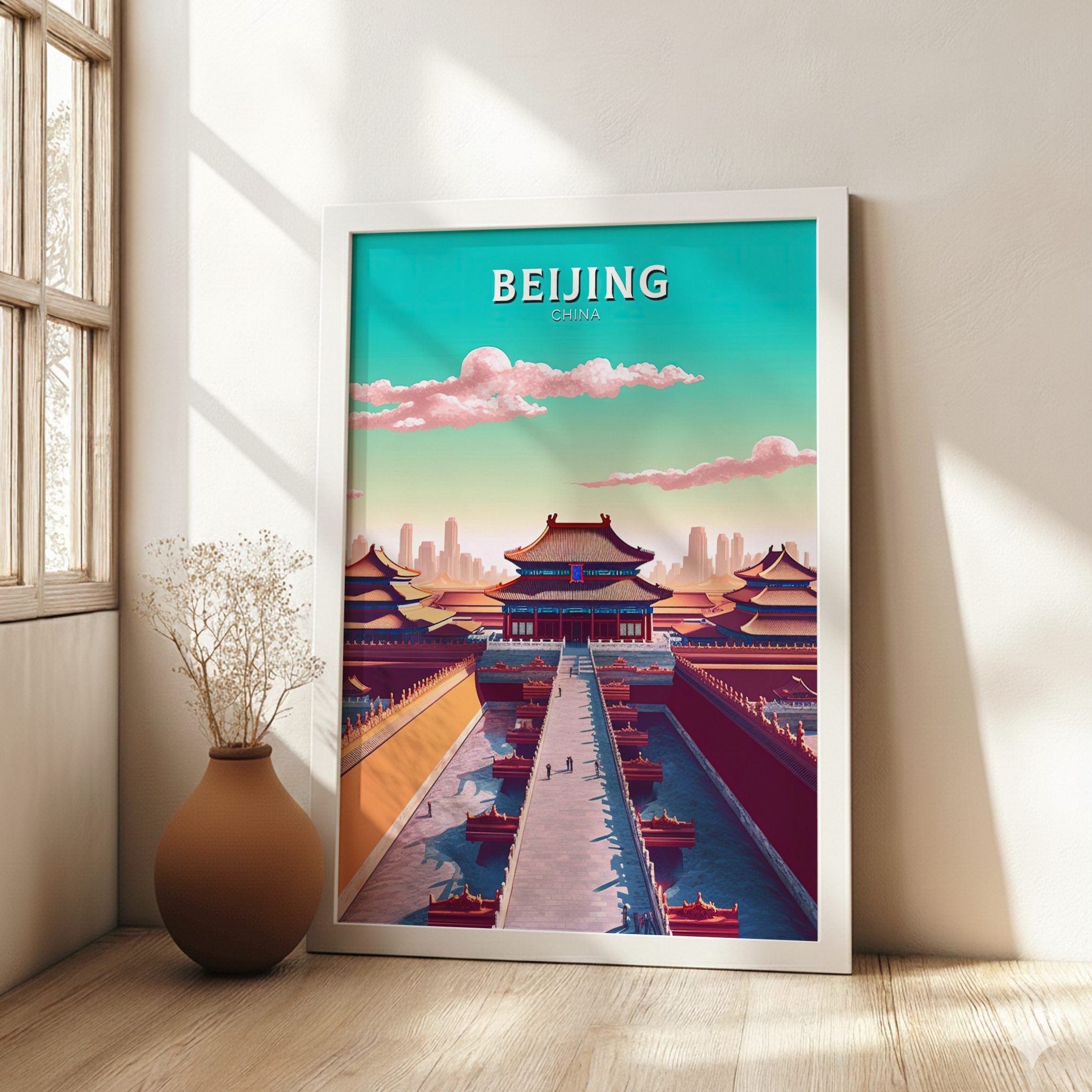 Asian BEIJING TRAVEL POSTER - RETRO PRINT