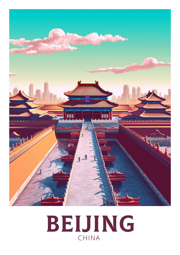 Asian BEIJING PRINT - FORBIDDEN CITY ARTWORK