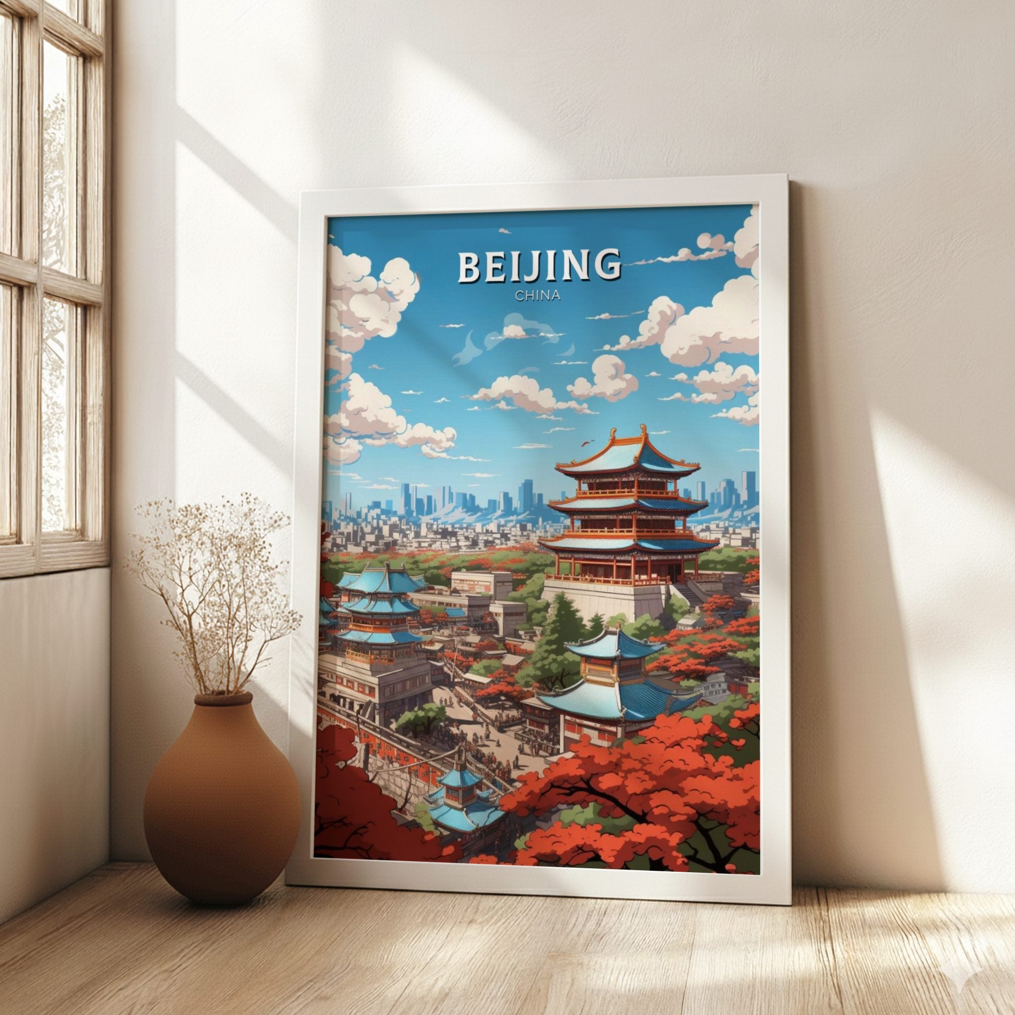 Asian BEIJING RETRO TRAVEL POSTER - VINTAGE ARTWORK