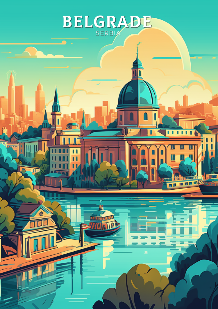 Europe BELGRADE TRAVEL ARTWORK - SERBIA POSTER