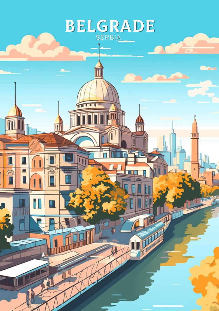 Europe BELGRADE TRAVEL WALL DECOR - SERBIA POSTER