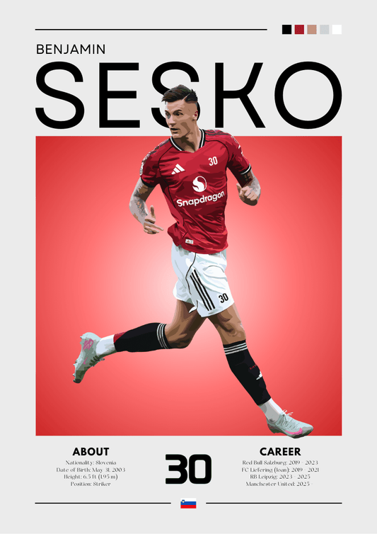 Soccer player in a red jersey with 'Snapdragon' logo on a red and white background