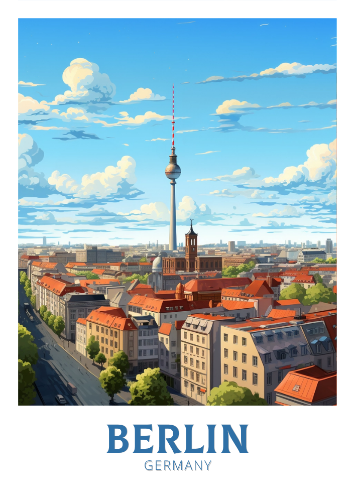 Europe BERLIN TRAVEL PRINT - GERMANY ARTWORK
