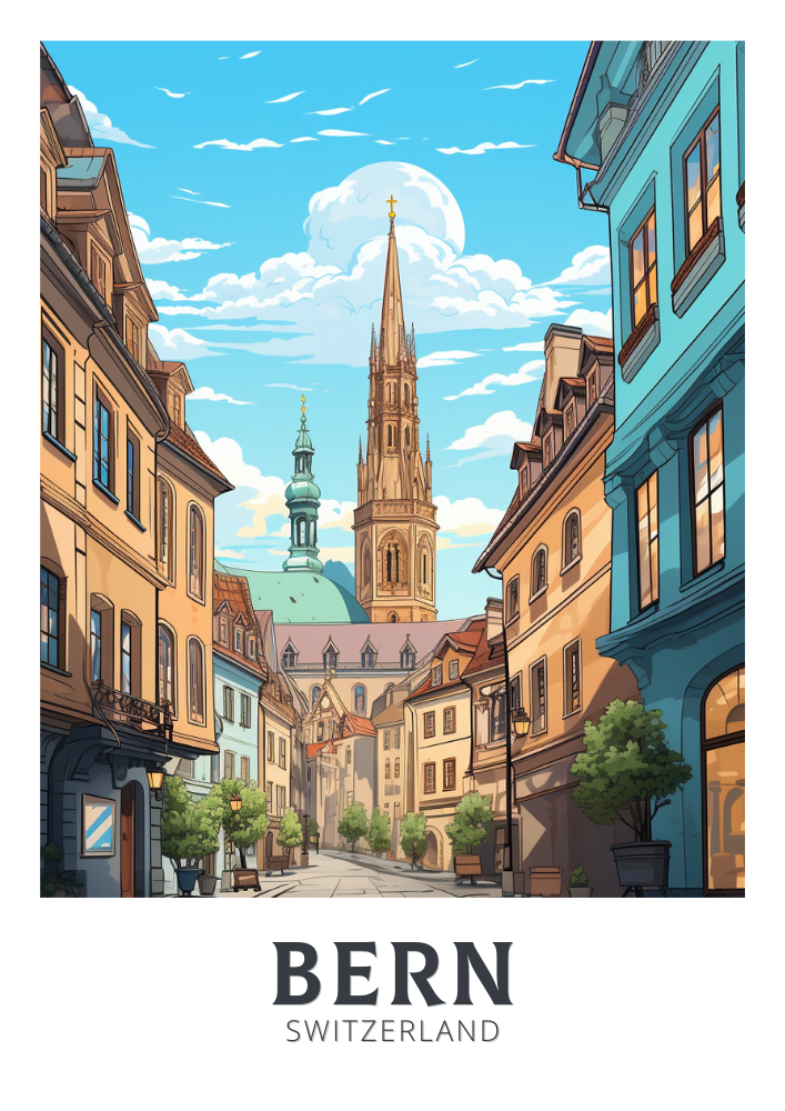 Europe BERN TRAVEL PRINT - SWITZERLAND ARTWORK