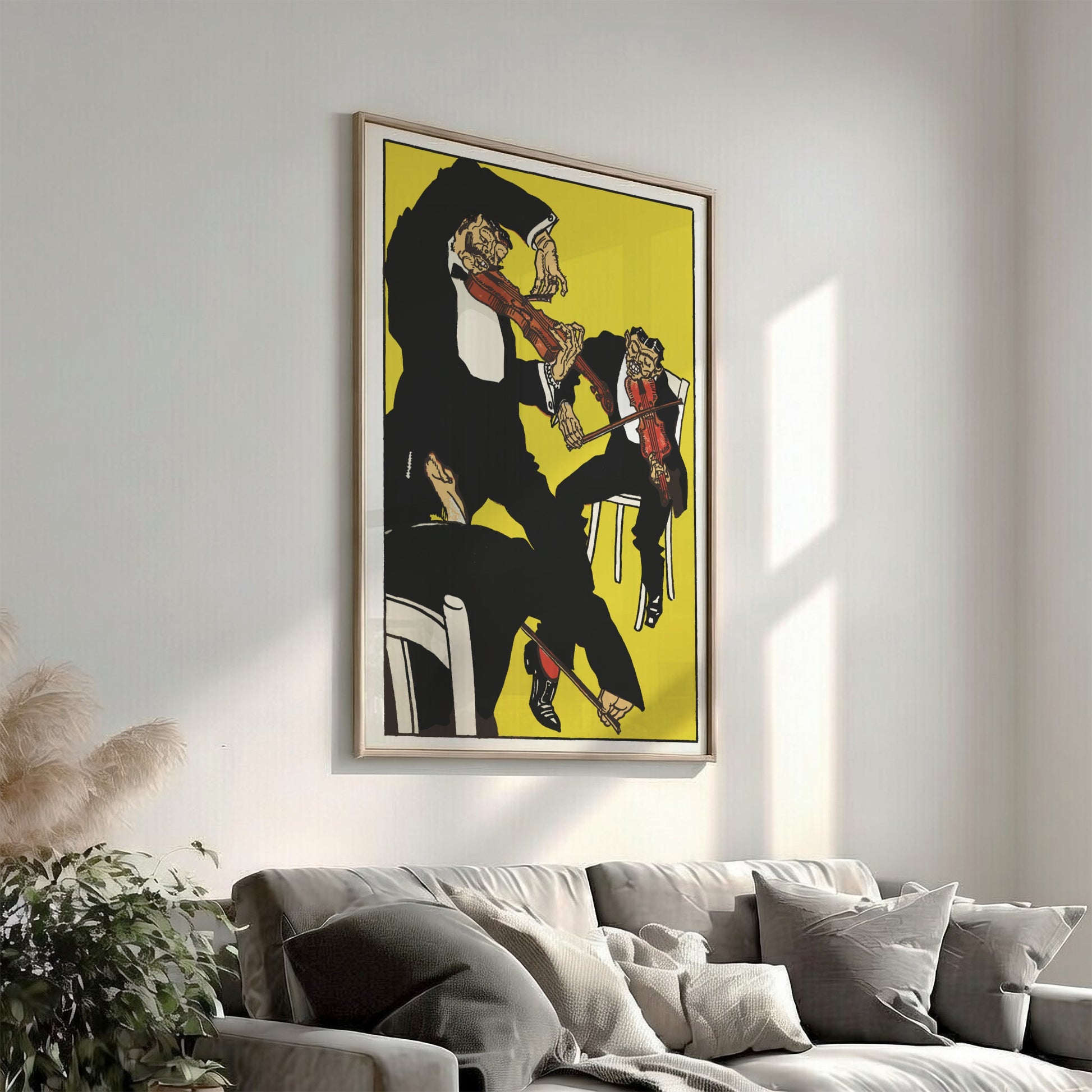 Poster of Moriz Jung's "Between 3 and 4 in the Morning!" featuring expressionist violinists in bold black