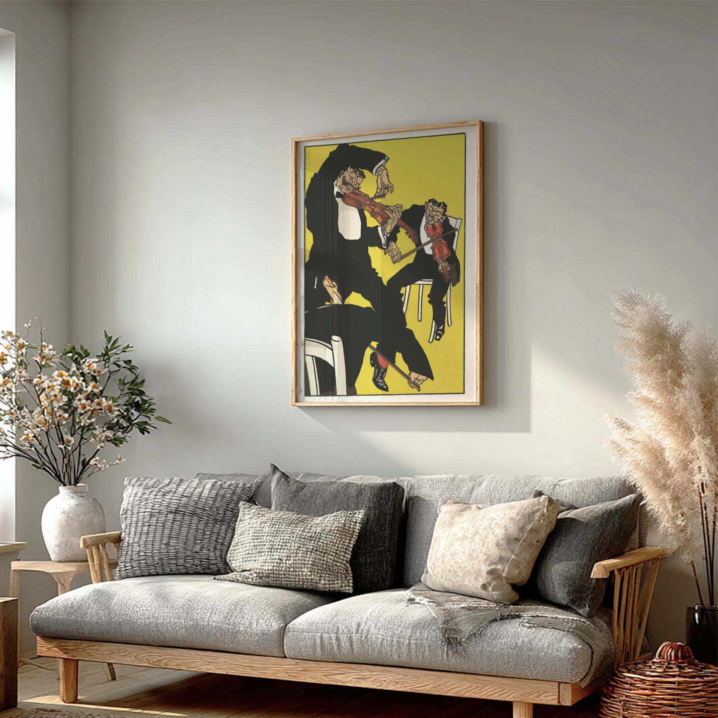 Poster of Moriz Jung's "Between 3 and 4 in the Morning!" featuring expressionist violinists in bold black