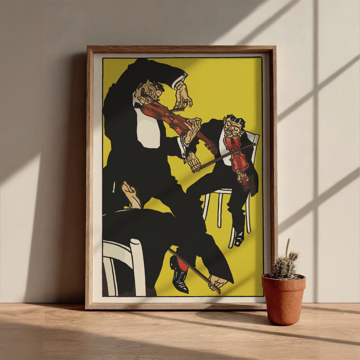 Poster of Moriz Jung's "Between 3 and 4 in the Morning!" featuring expressionist violinists in bold black