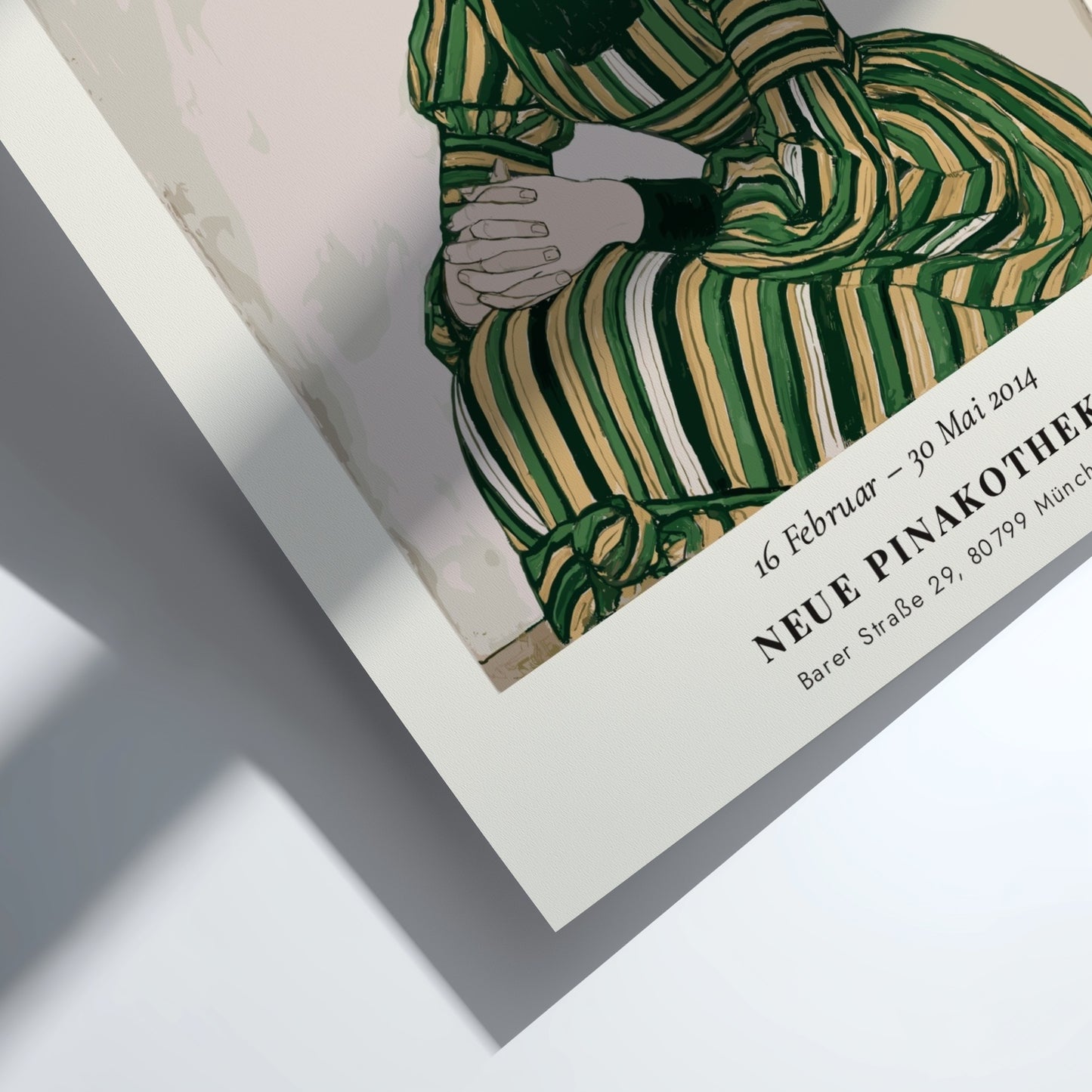 Egon Schiele exhibition poster featuring Bildnis Edith Schiele with bold lines and expressive colors