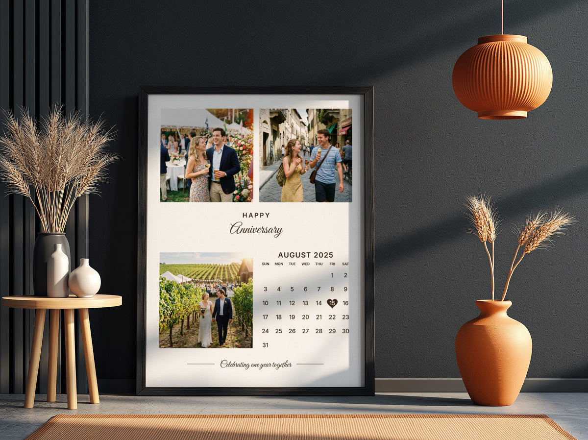Personalised Anniversary Calendar Photo Poster