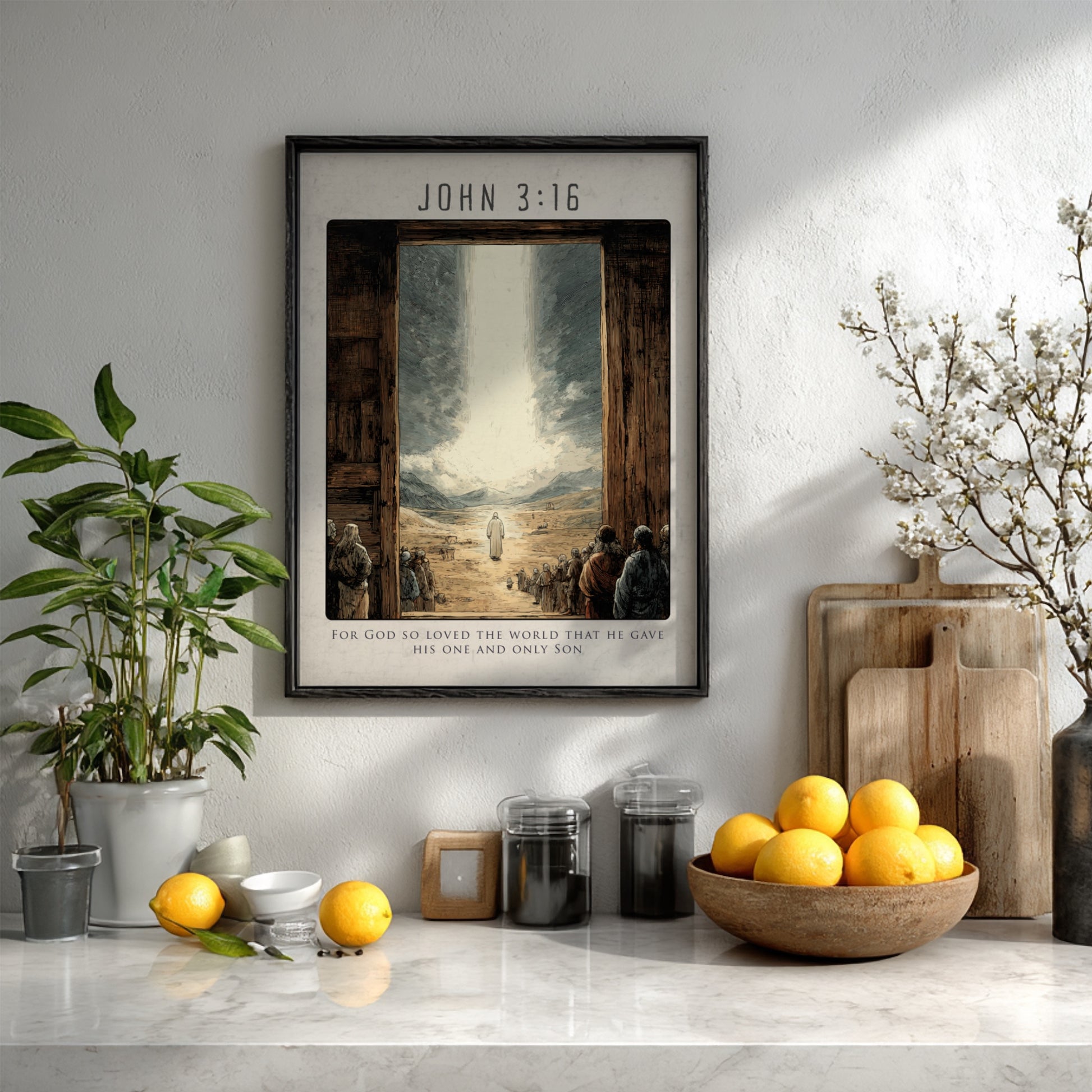 John 3:16: The Origin – Modern Minimalist Scripture Art