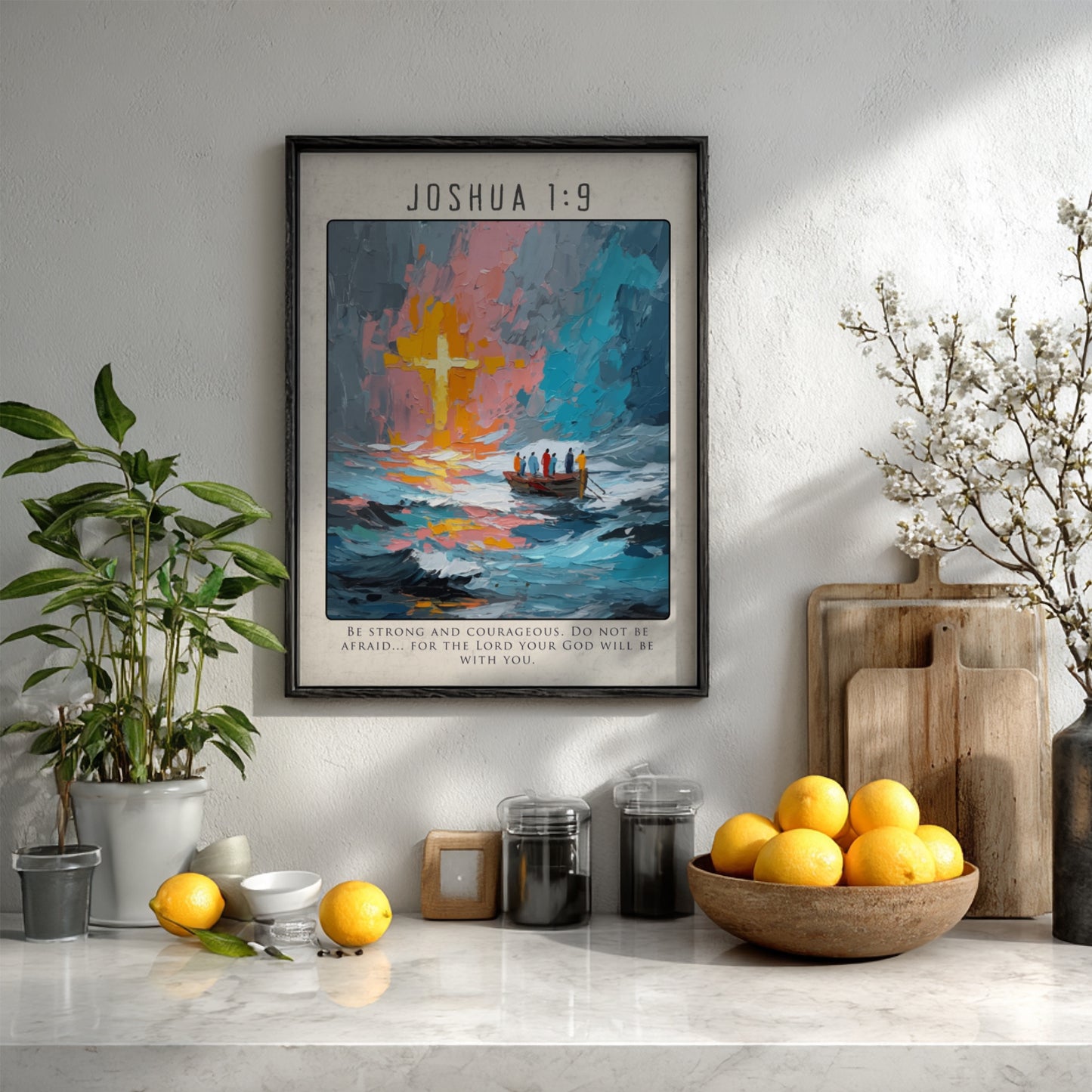 Joshua 1:9: The Command – Modern Minimalist Scripture Art