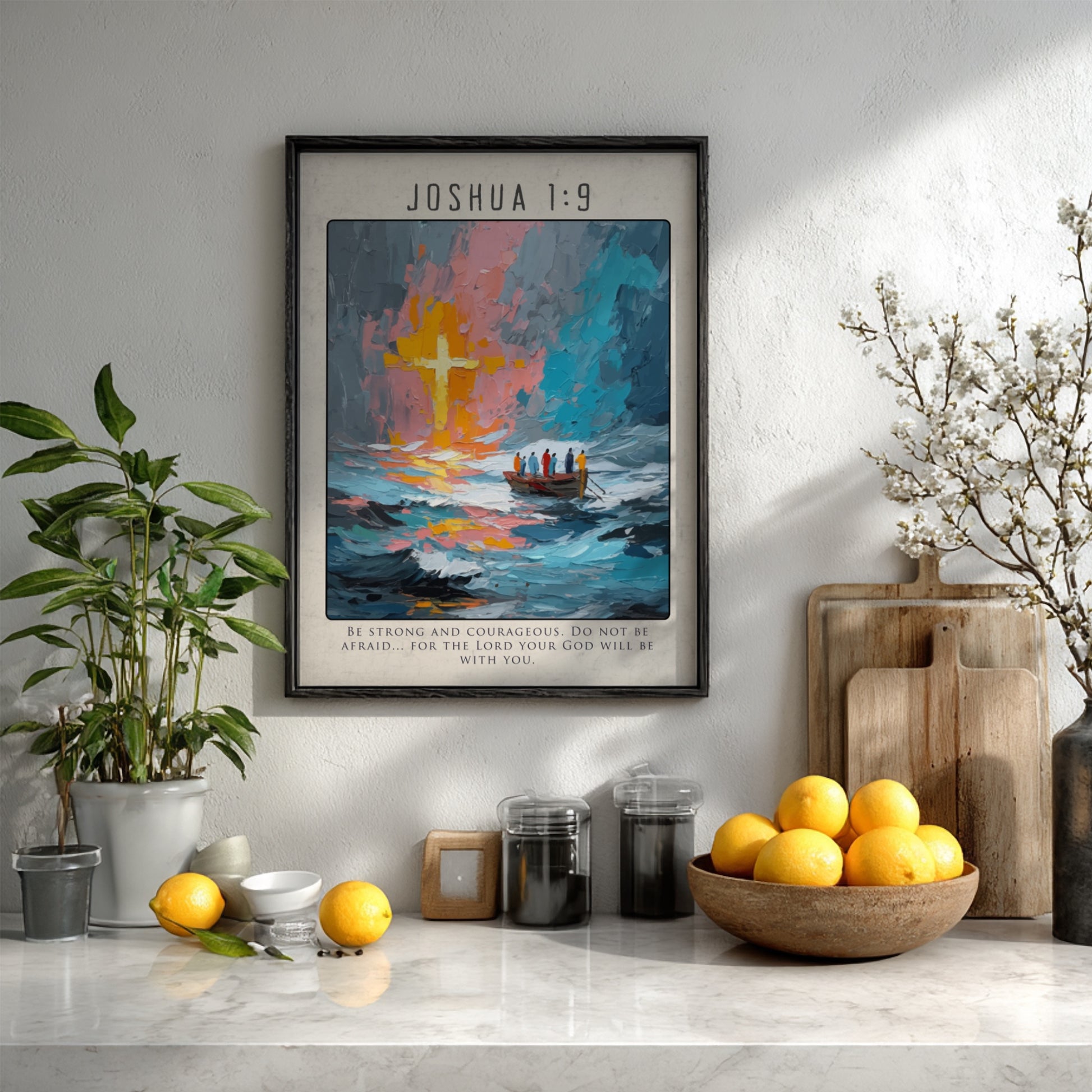 Joshua 1:9: The Command – Modern Minimalist Scripture Art