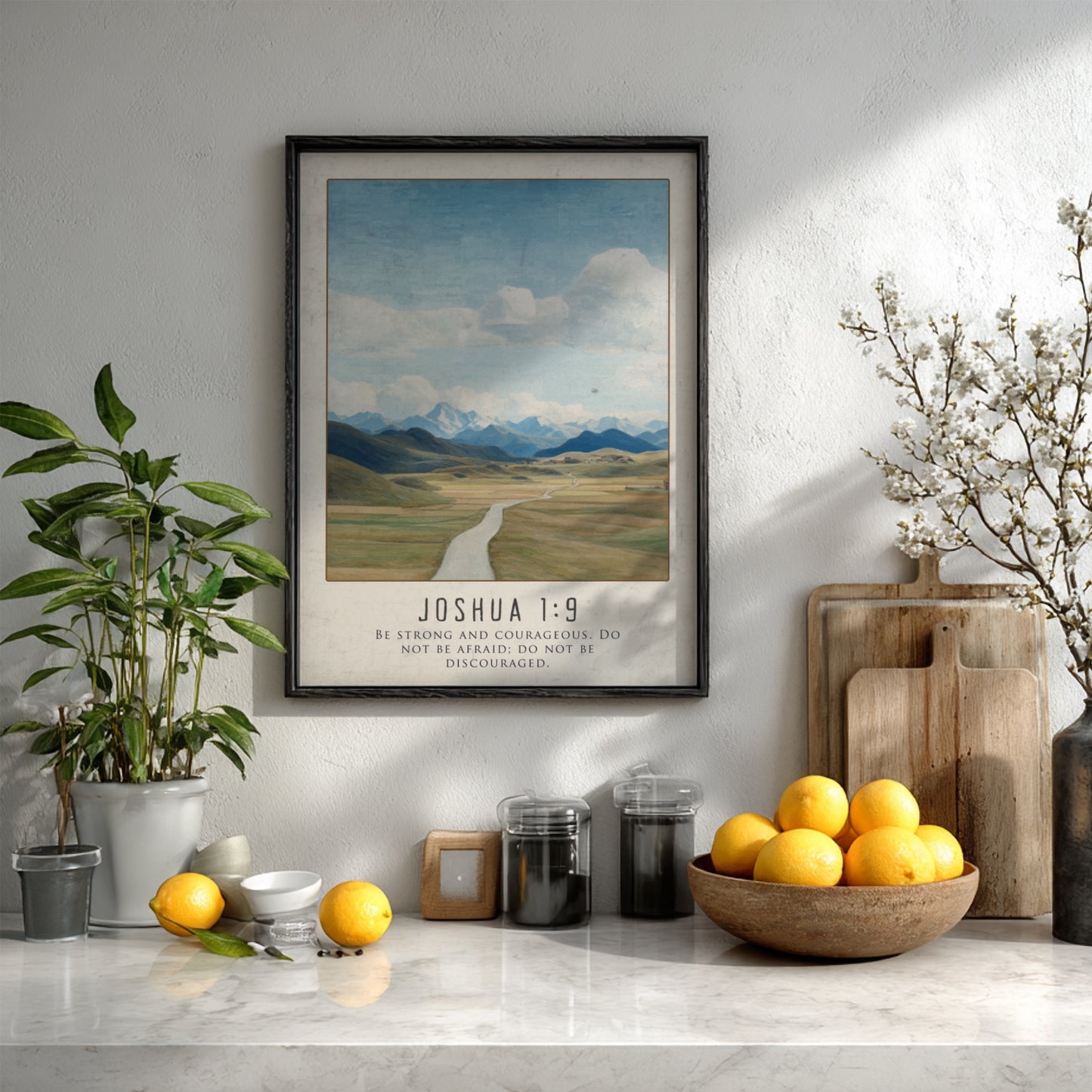 Joshua 1:9: The Vanguard – Modern Minimalist Scripture Art