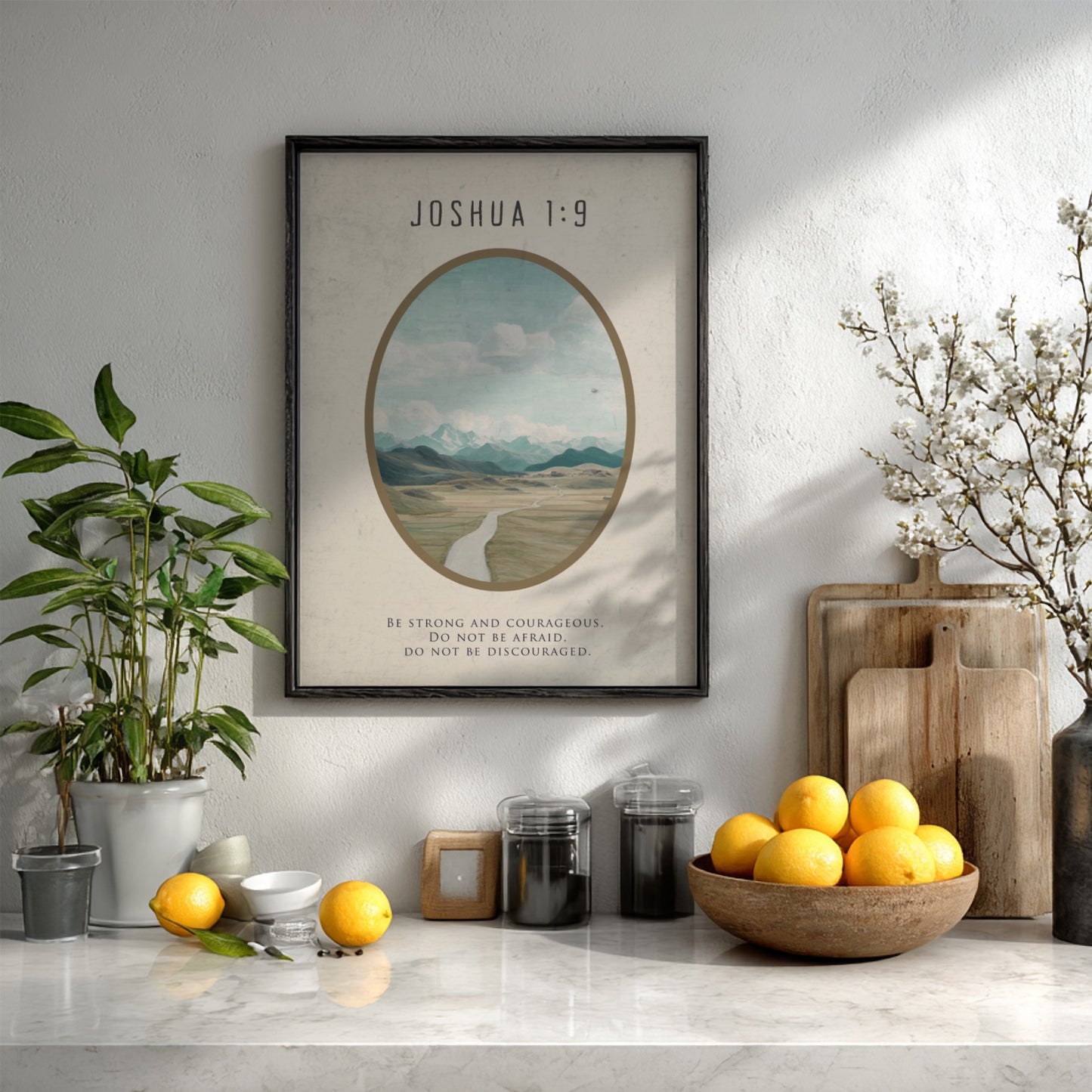 Joshua 1:9: The Resolve – Modern Minimalist Scripture Art