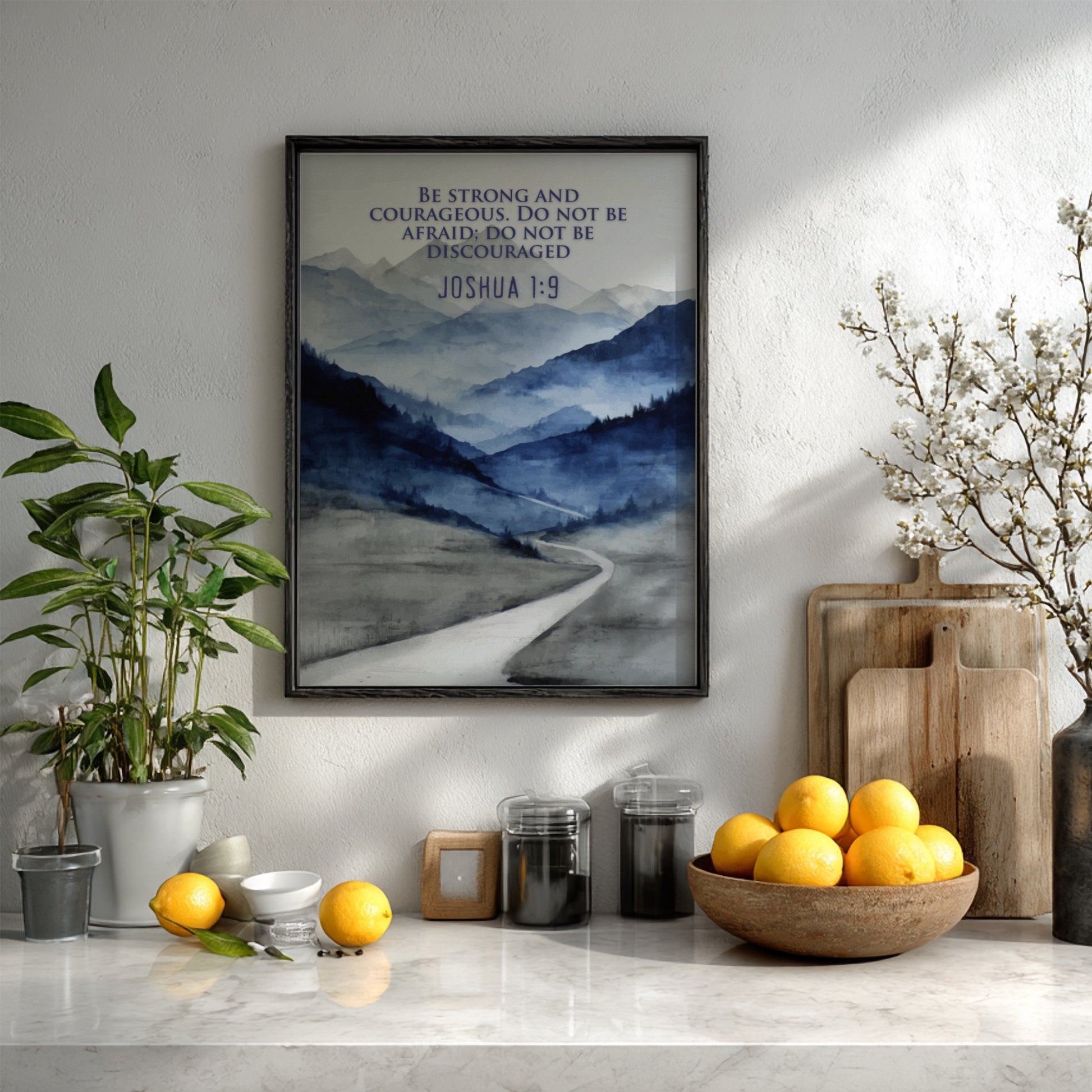 Joshua 1:9: The Backbone – Modern Minimalist Scripture Art