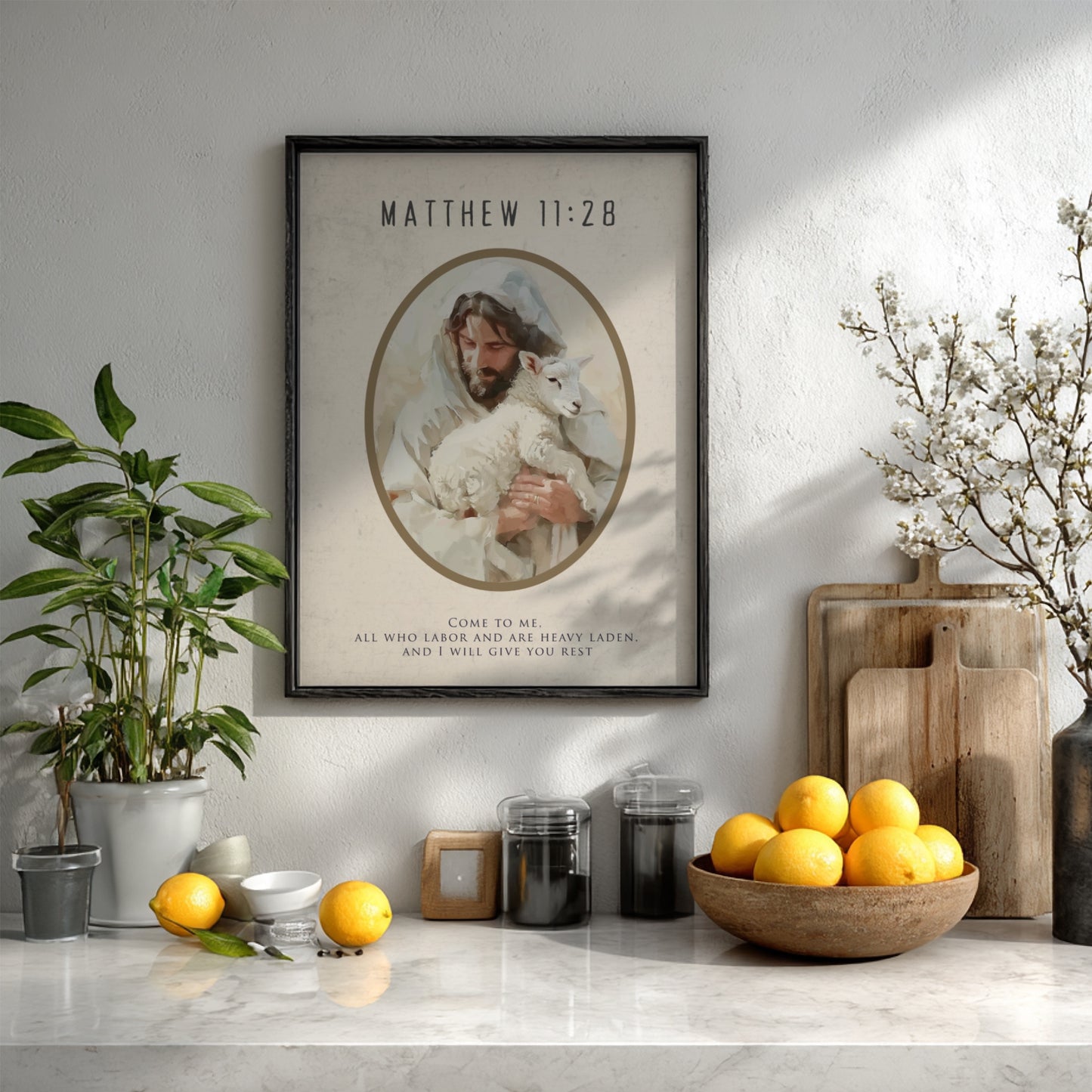 Matthew 11:28: The Unburden – Modern Minimalist Scripture Wall Art
