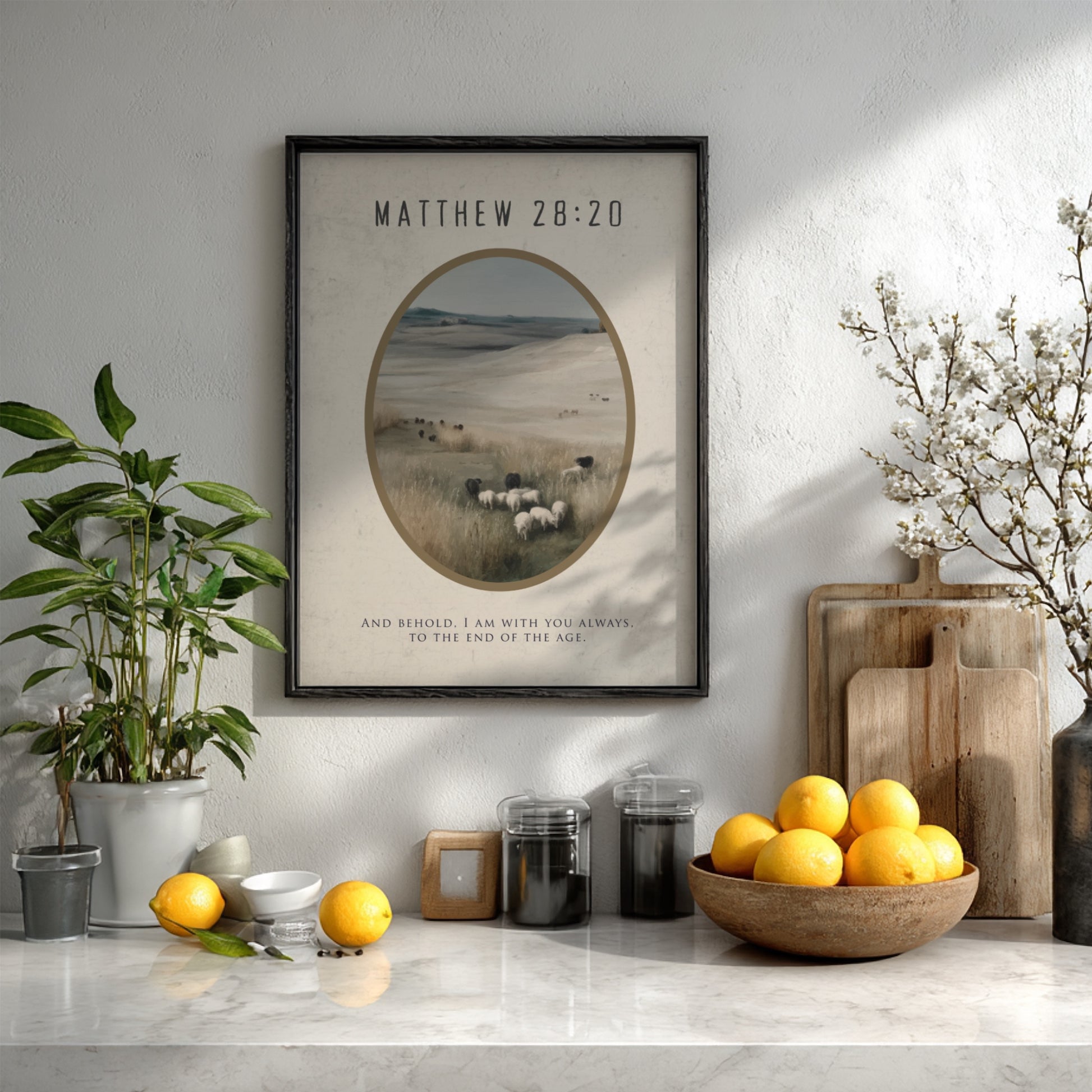 Matthew 28:20: The Continuity – Modern Minimalist Scripture Art