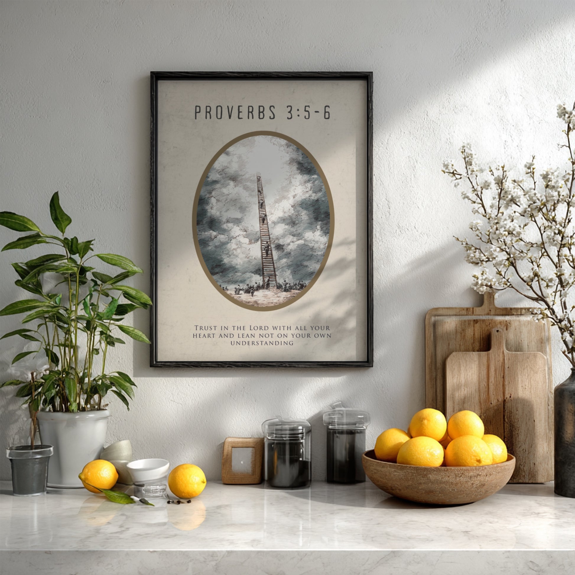 Proverbs 3:5-6: The Blueprint – Modern Minimalist Scripture Art