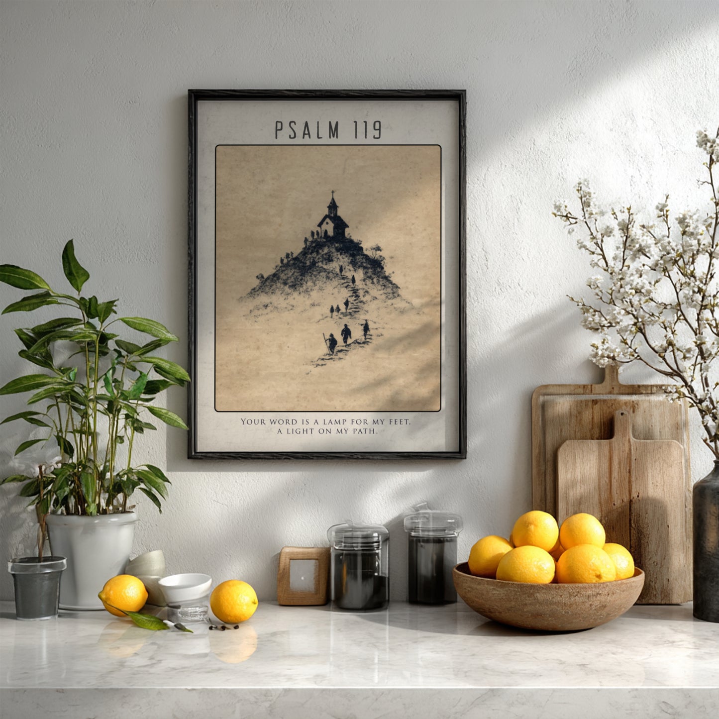 Psalm 119: The Lamp - Modern Minimalist Scripture Wall Art