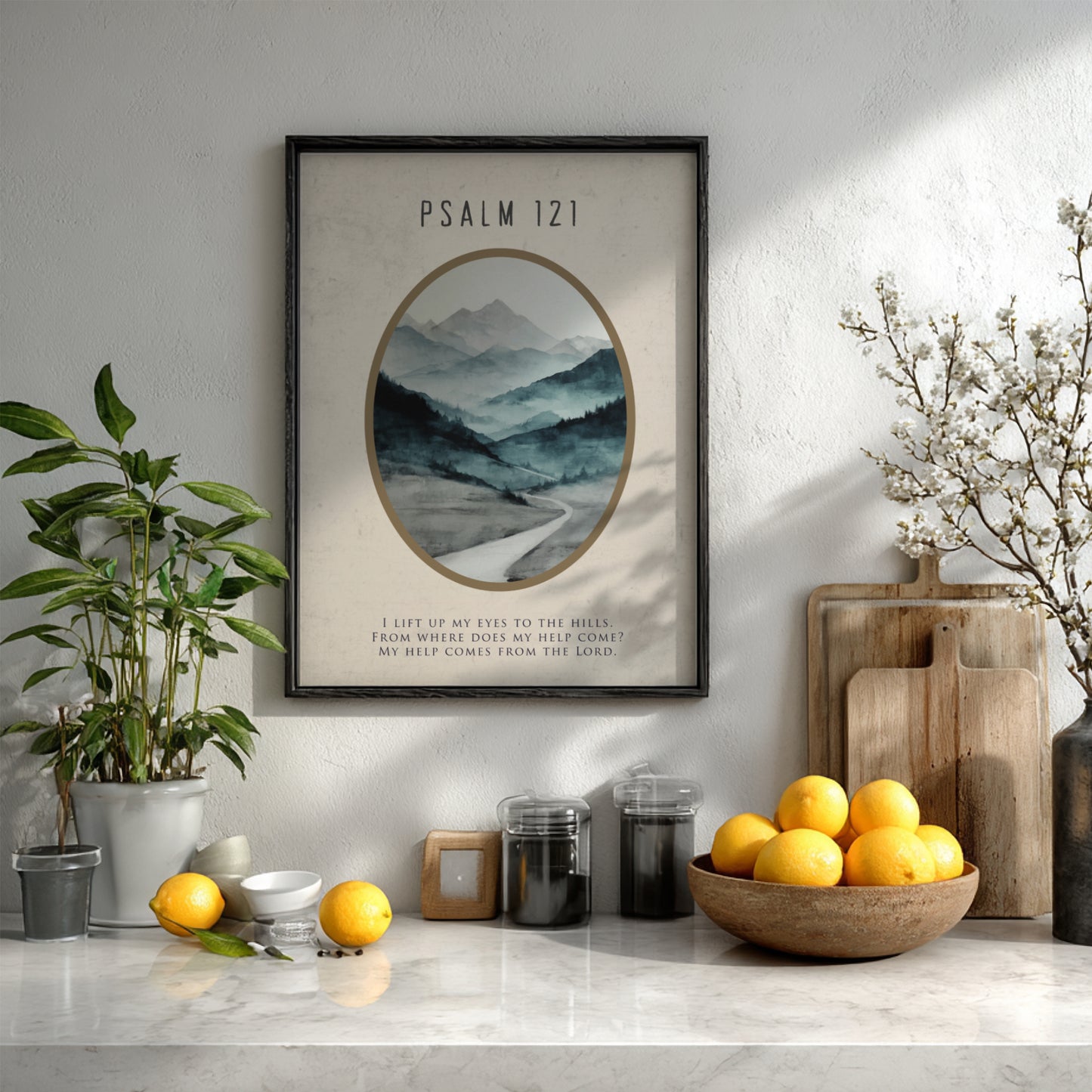 Psalm 121: The Guardian – Modern Minimalist Scripture Wall Art