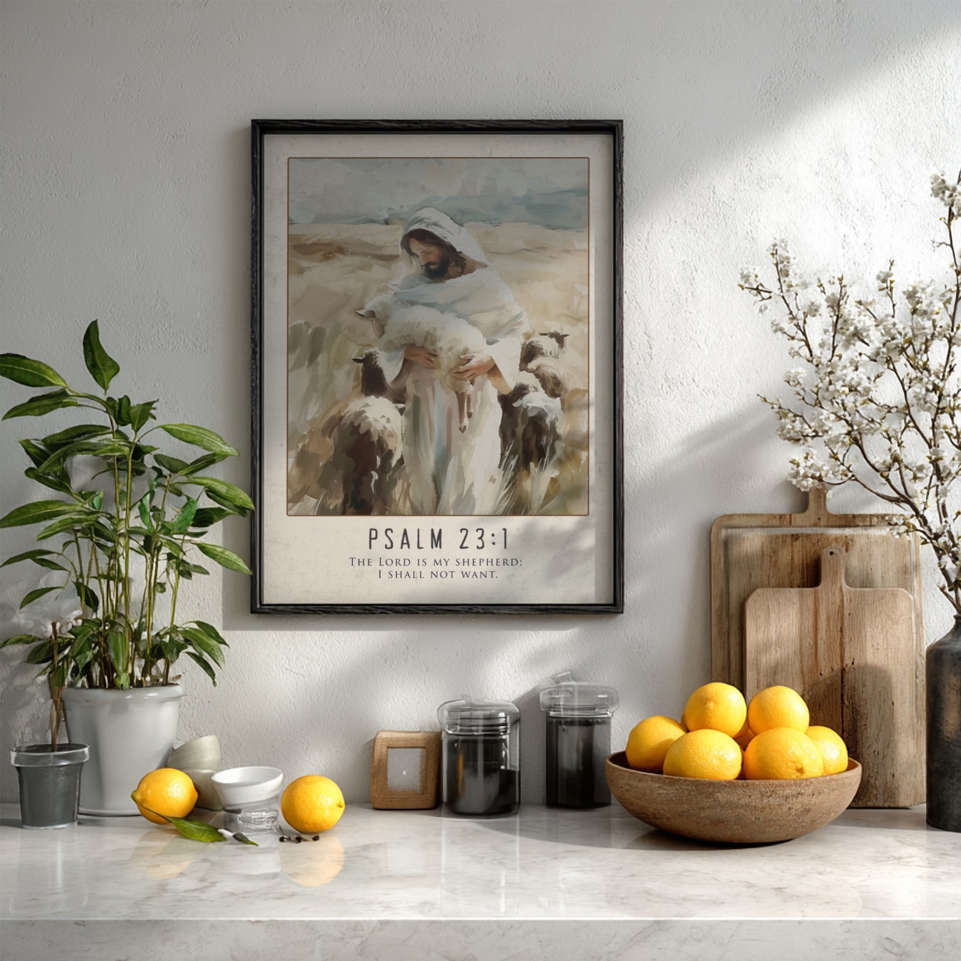 Psalm 23:1: The Sufficiency – Modern Minimalist Scripture Art