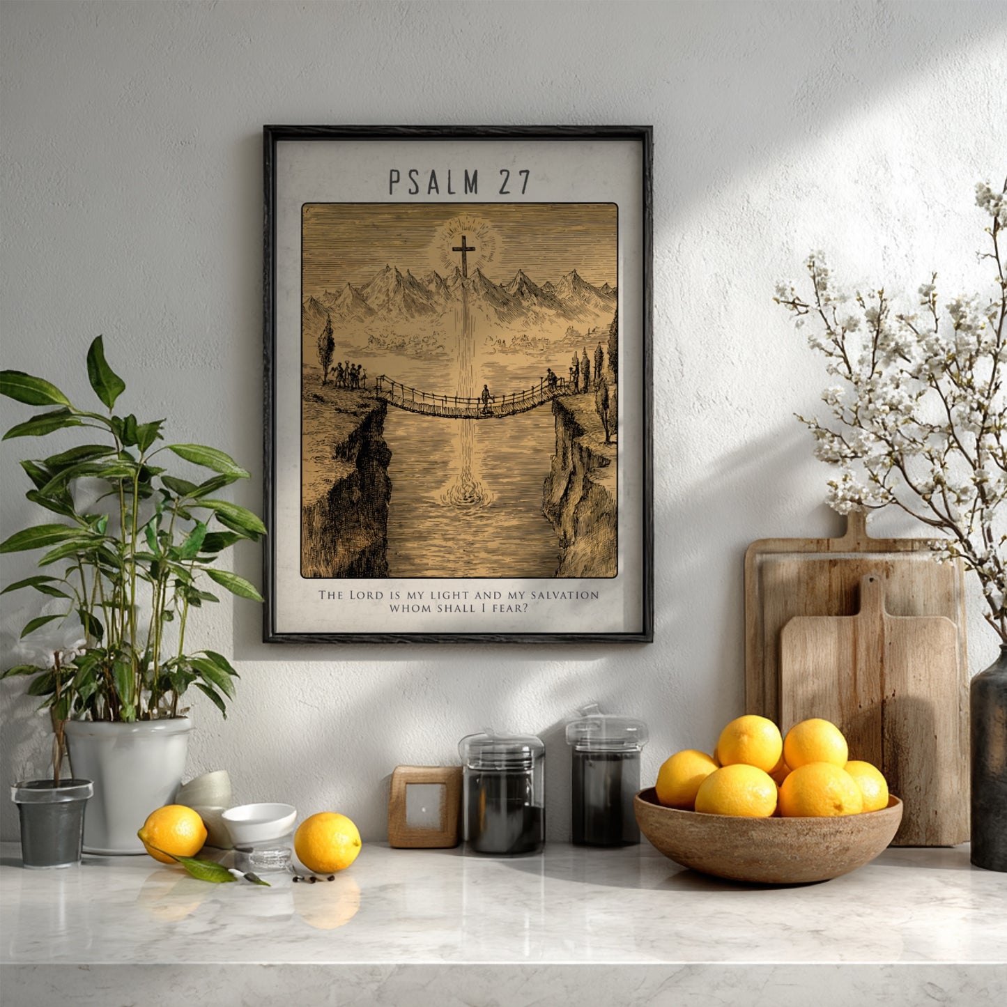 Psalm 27: The Fortress – Modern Minimalist Scripture Art