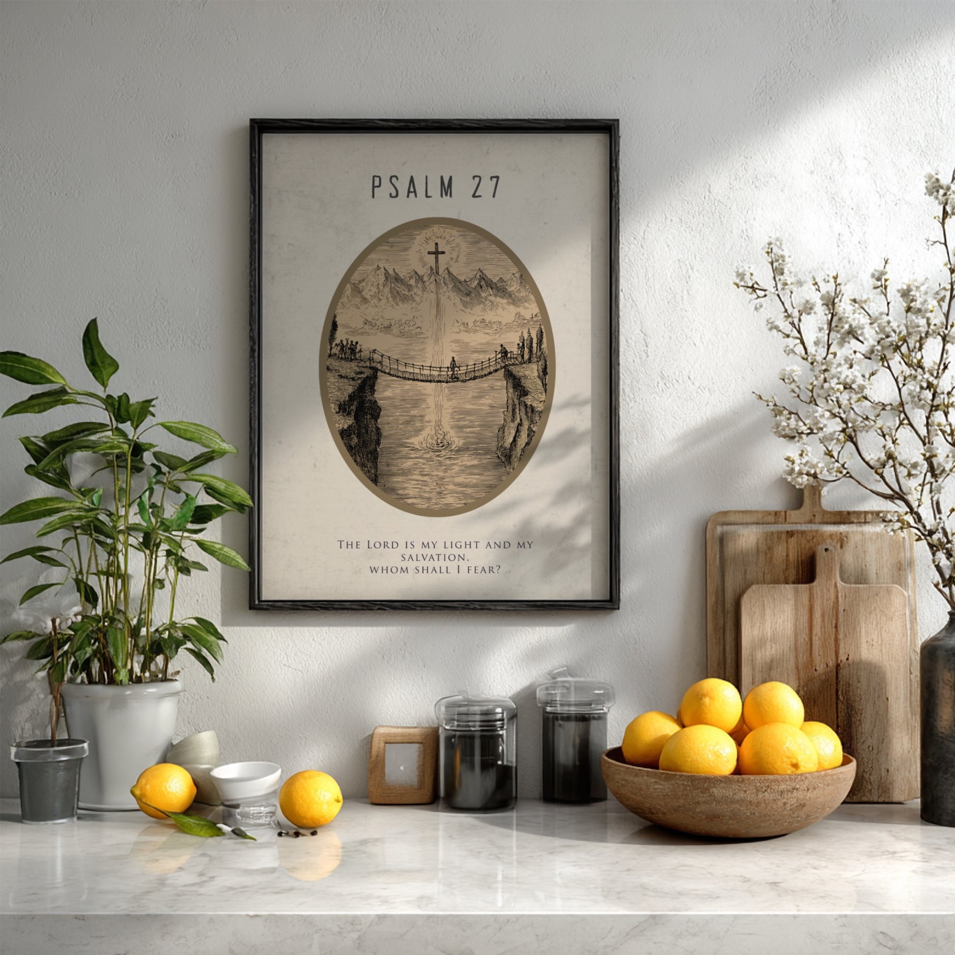 Psalm 27: The Fortress – Modern Minimalist Scripture Art