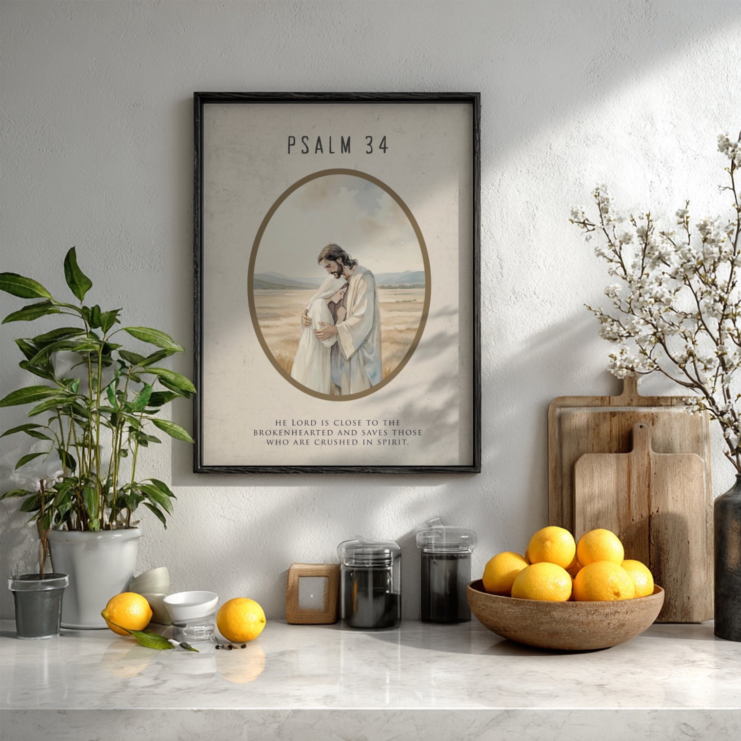 Psalm 34: The Radiance – Modern Minimalist Scripture Art
