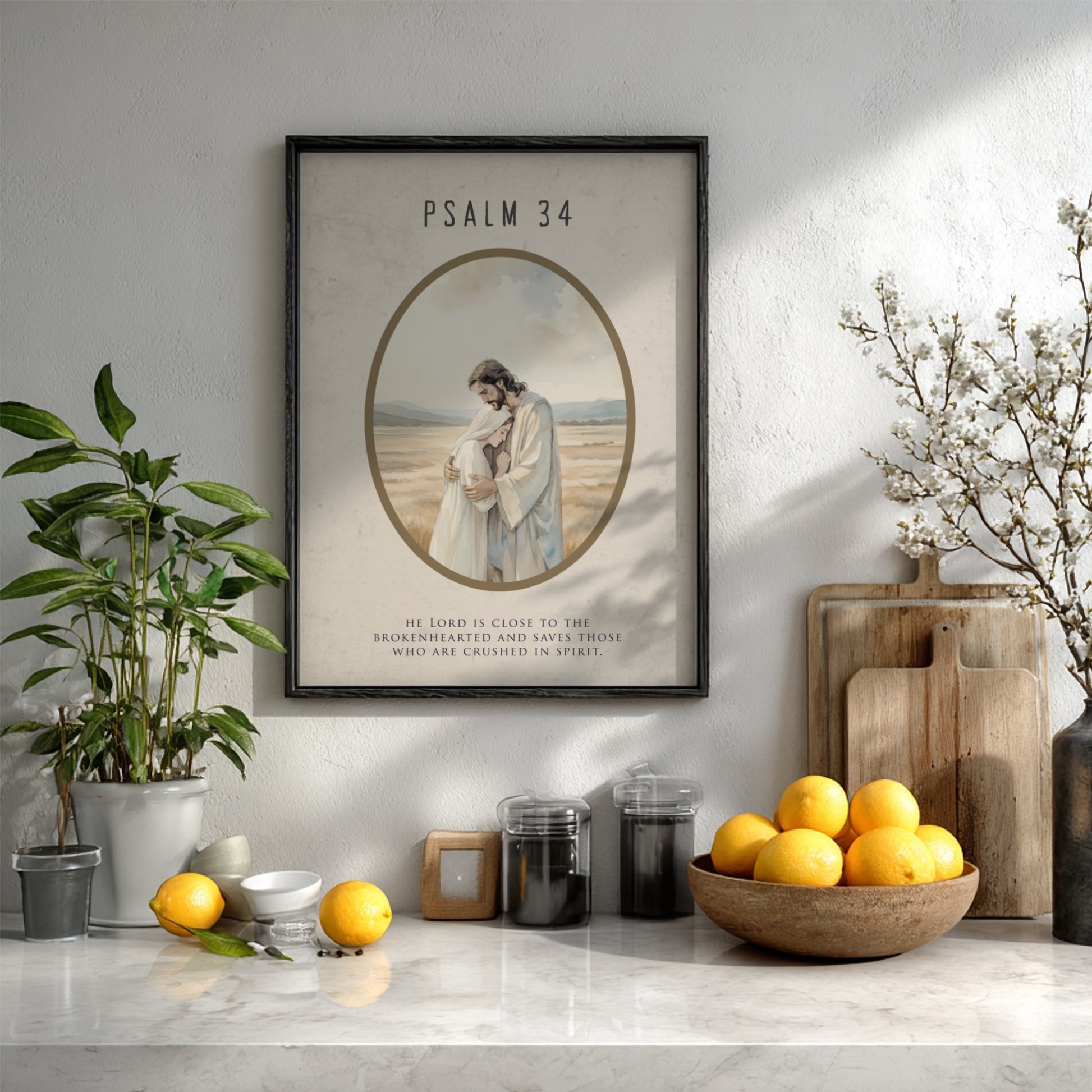 Psalm 34: The Radiance – Modern Minimalist Scripture Art