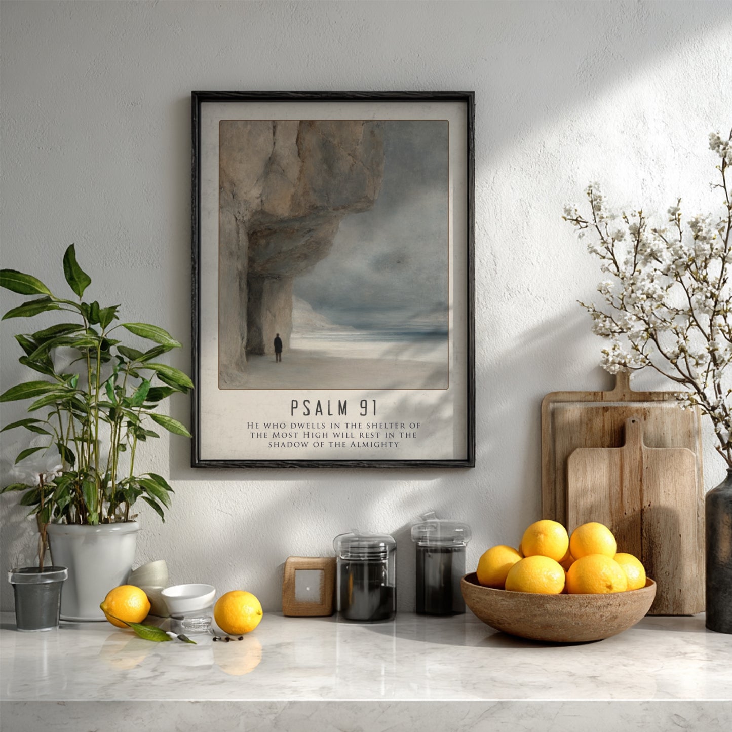 Psalm 91: The Fortress – Modern Minimalist Scripture Art