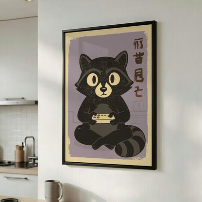 Red Panda Playing Video Games Poster – Funny Retro Gaming Art Print
