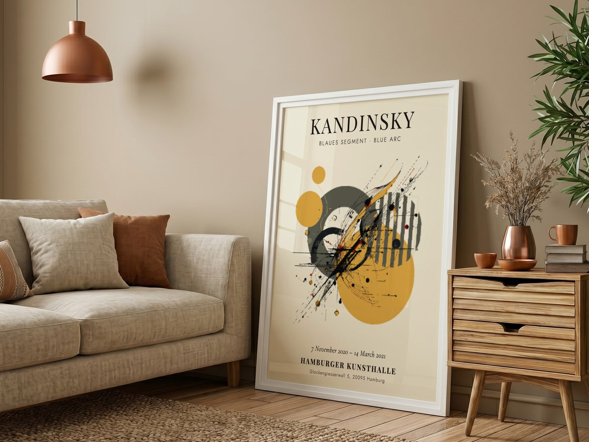 Kandinsky inspired poster featuring abstract shapes in vibrant colors
