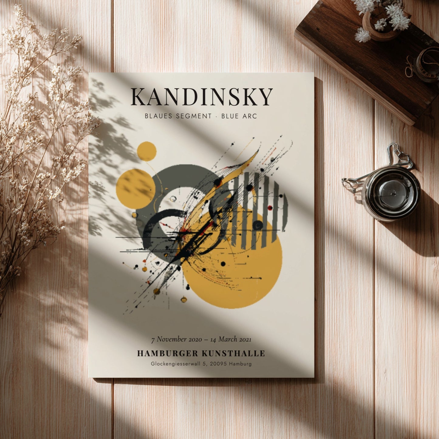 Kandinsky inspired poster featuring abstract shapes in vibrant colors