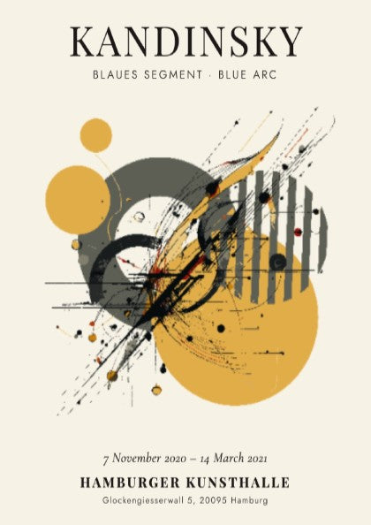 Kandinsky inspired poster featuring abstract shapes in vibrant colors